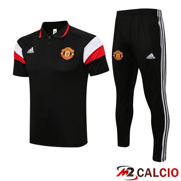 Maglia Polo Manchester United + Pantaloni Nero 2021/2022