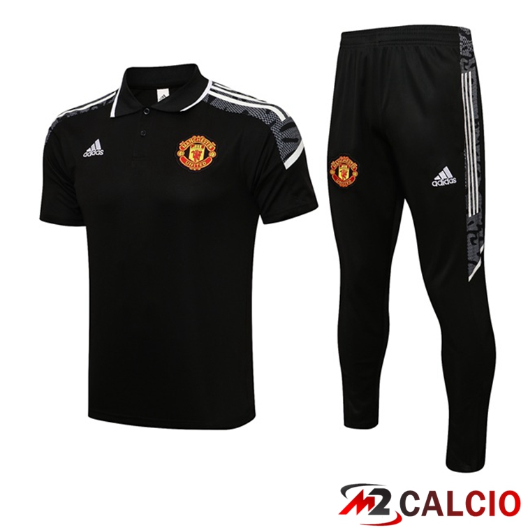 Maglia Polo Manchester United + Pantaloni Nero 2021/2022