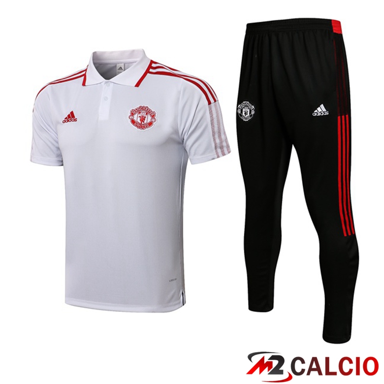 Maglia Polo Manchester United + Pantaloni Bianco 2021/2022