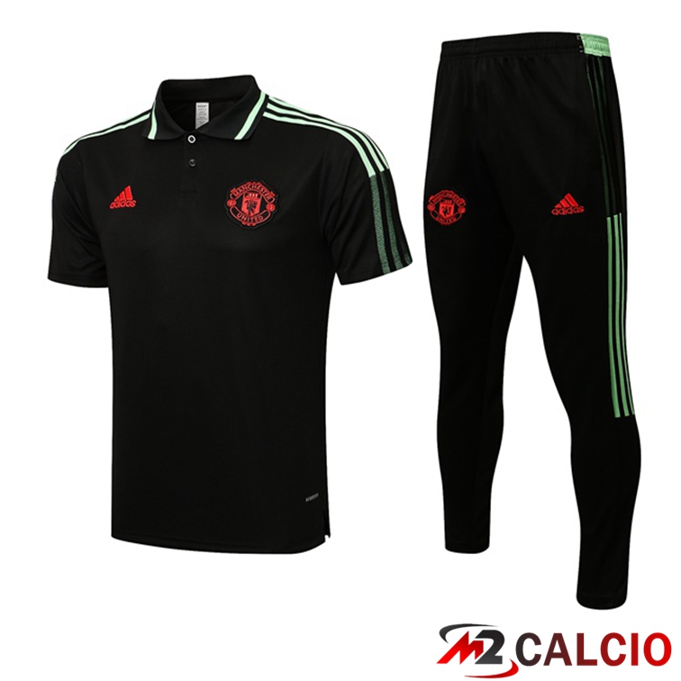 Maglia Polo Manchester United + Pantaloni Nero 2021/2022