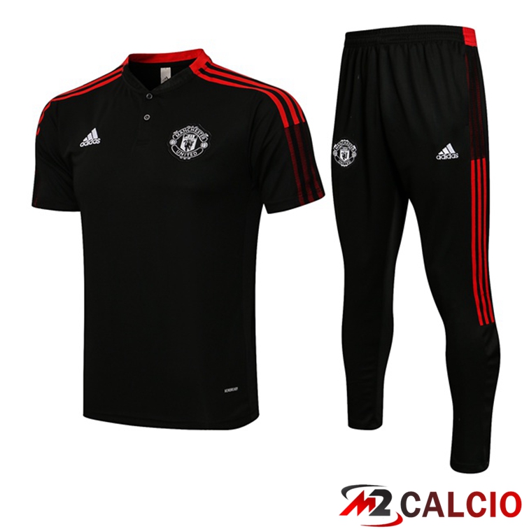 Maglia Polo Manchester United + Pantaloni Nero 2021/2022