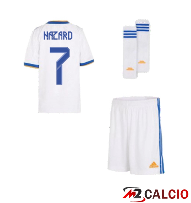 Maglia Real Madrid (HAZARD 7) Bambino Prima Bianco 2021/2022
