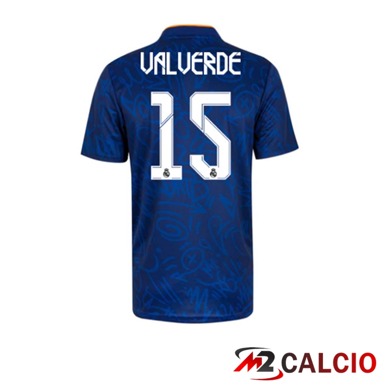 Maglia Real Madrid (VALVERDE 15) Seconda Blu 2021/2022
