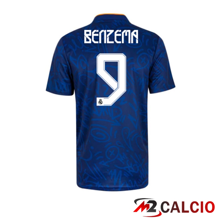 Maglia Real Madrid (BENZEMA 9) Seconda Blu 2021/2022