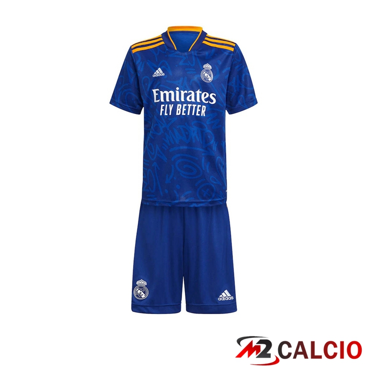 Maglie Calcio Real Madrid Bambino Seconda Blu 2021/2022