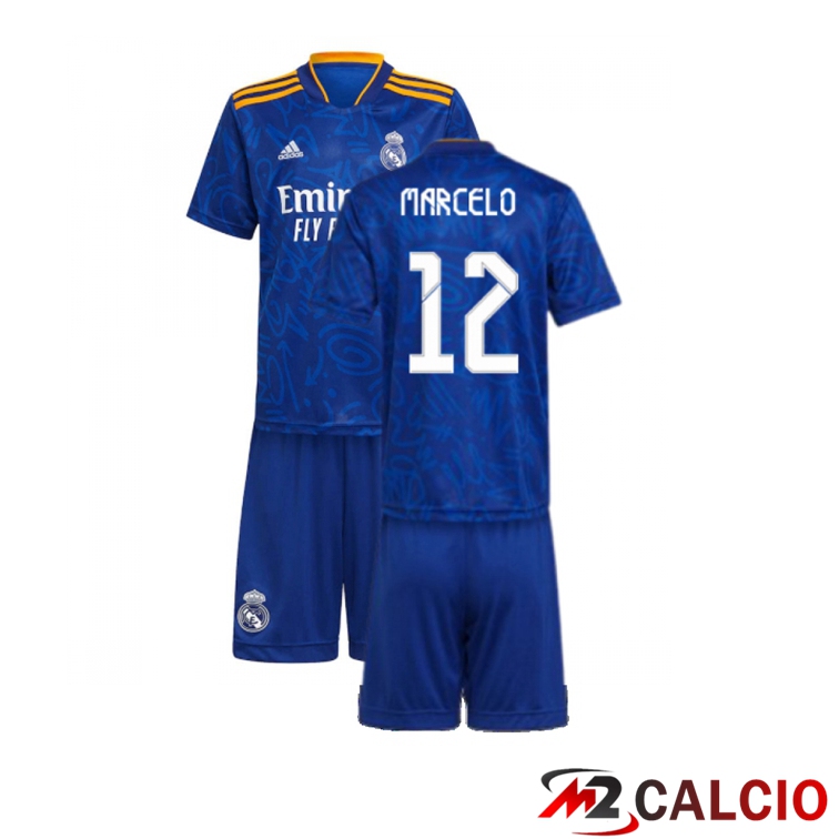 Maglia Real Madrid (MARCELO 12) Bambino Seconda Blu 2021/2022