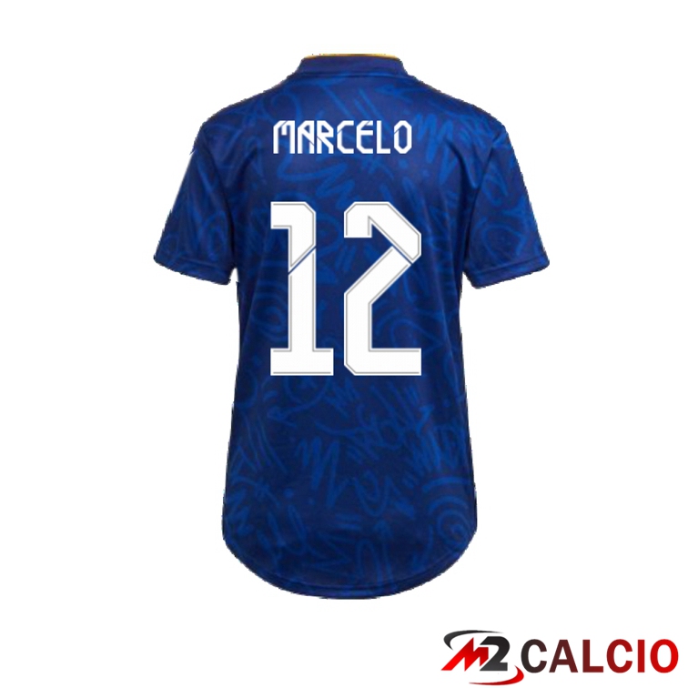 Maglia Real Madrid (MARCELO 12) Donna Seconda Blu 2021/2022