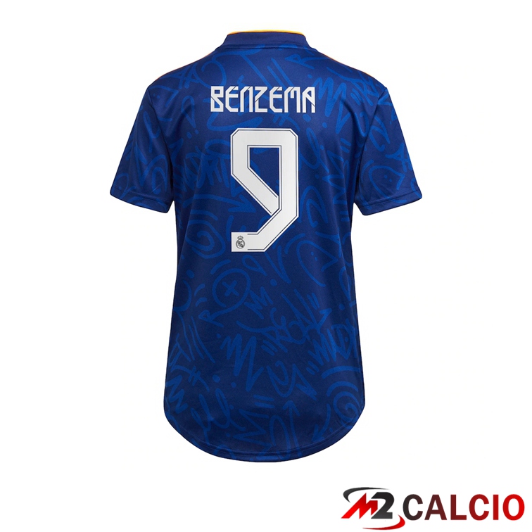 Maglia Real Madrid (BENZEMA 9) Donna Seconda Blu 2021/2022