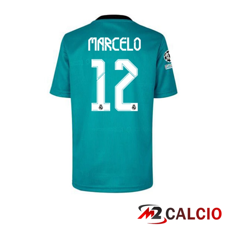 Maglia Real Madrid (MARCELO 12) Terza Blu Verde 2021/2022