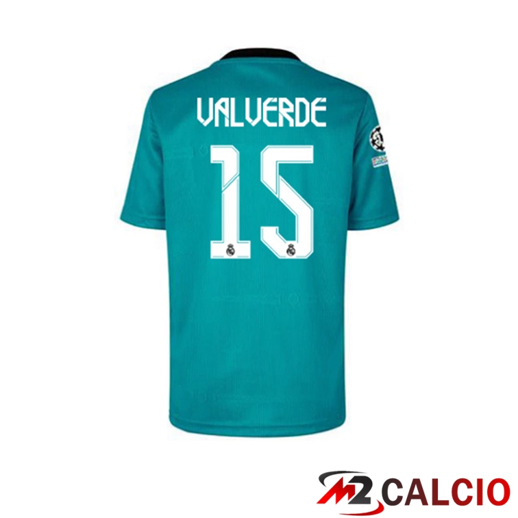 Maglia Real Madrid (VALVERDE 15) Terza Blu Verde 2021/2022