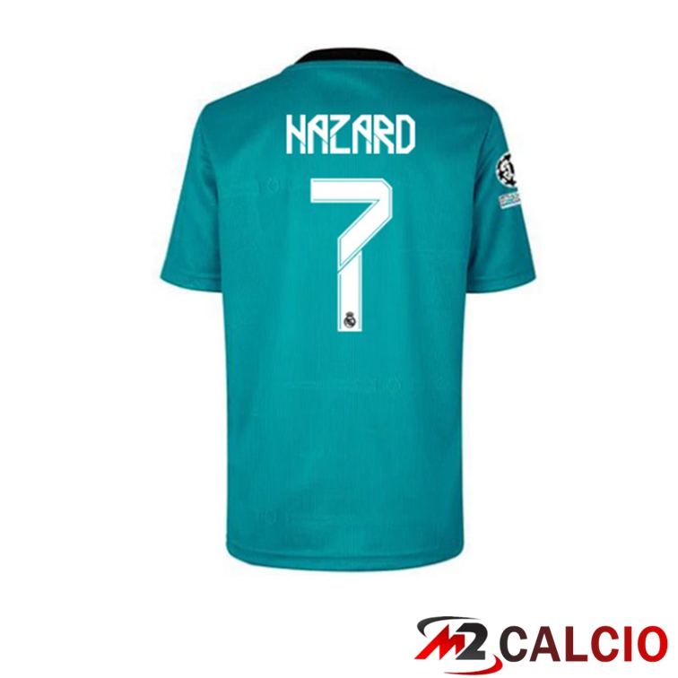 Maglia Real Madrid (HAZARD 7) Terza Blu Verde 2021/2022