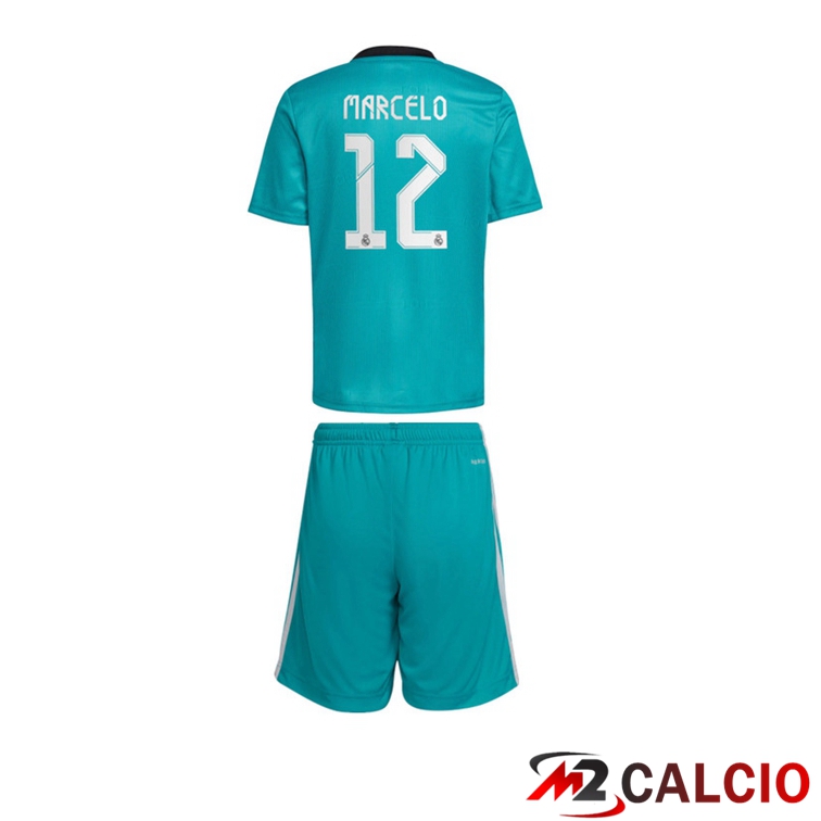 Maglia Real Madrid (MARCELO 12) Bambino Terza Blu Verde 2021/2022