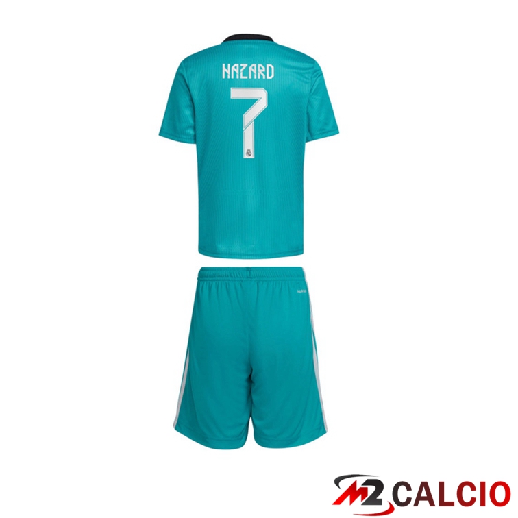 Maglia Real Madrid (HAZARD 7) Bambino Terza Blu Verde 2021/2022