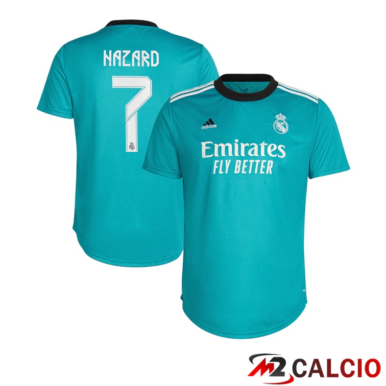 Maglia Real Madrid (HAZARD 7) Donna Terza Blu Verde 2021/2022