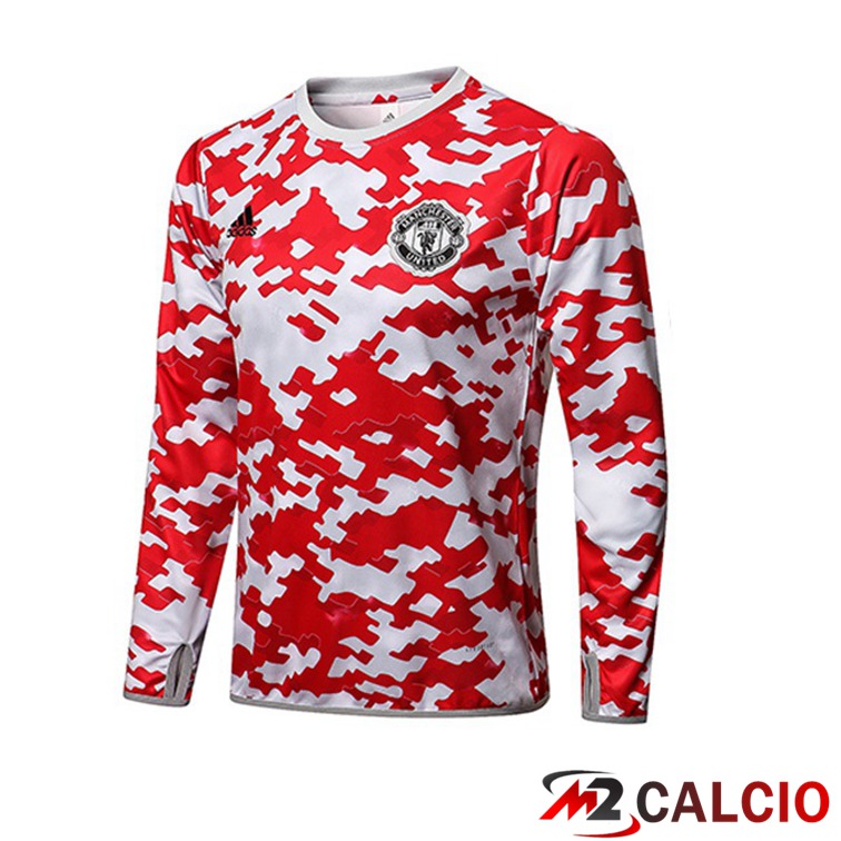 Felpa Allenamento Manchester United Rosso Bianco 2021/2022