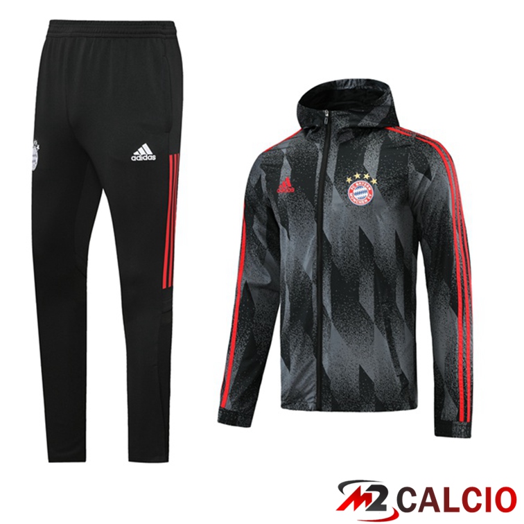 Giacca Con Cappuccio Tuta Bayern Monaco Nero Grigio 2021/2022