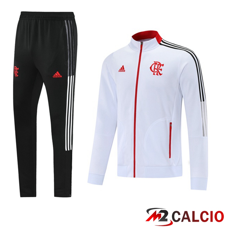 Insieme Tuta Calcio - Giacca Flamengo Bianco 2021/2022