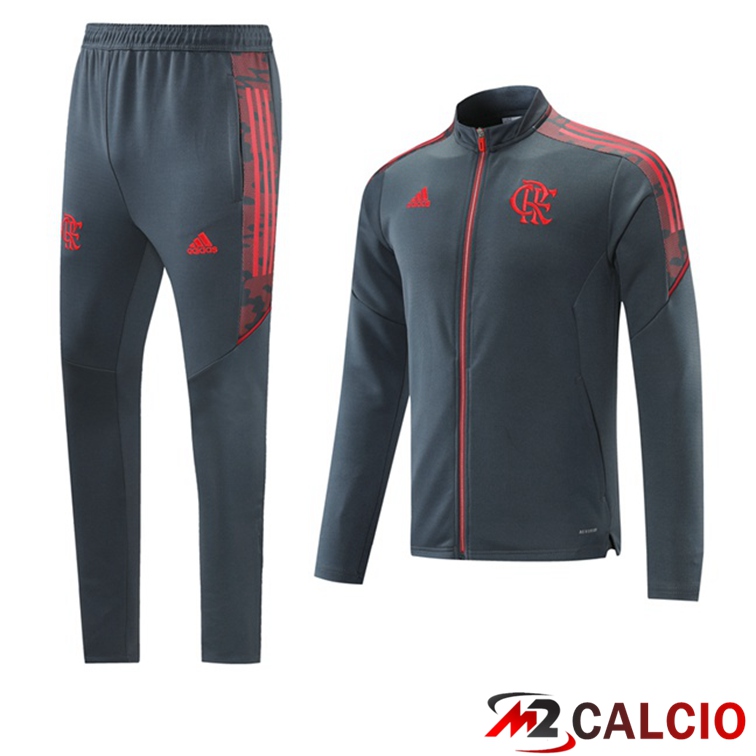 Insieme Tuta Calcio - Giacca Flamengo Grigio 2021/2022