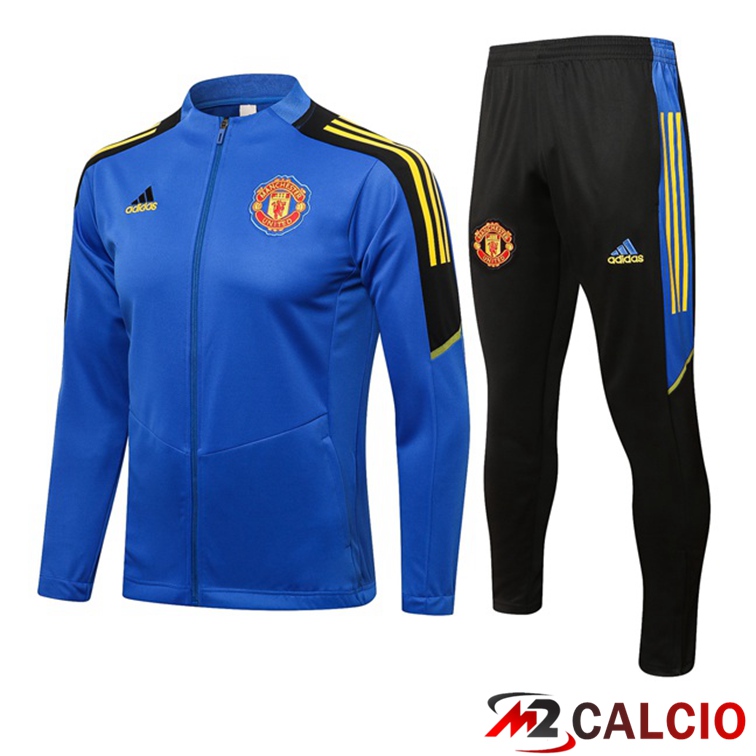 Insieme Tuta Calcio - Giacca Manchester United Blu 2021/2022