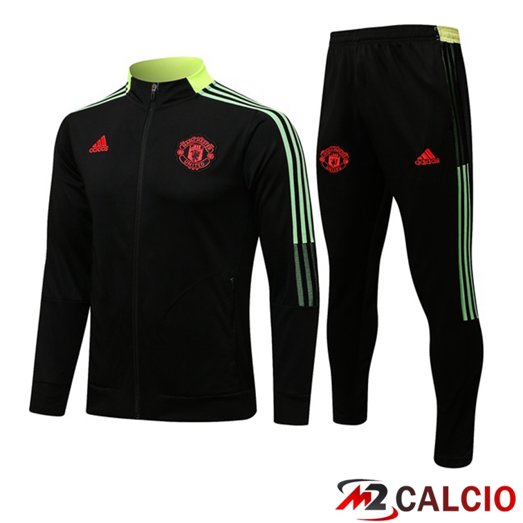 Insieme Tuta Calcio - Giacca Manchester United Nero 2021/2022