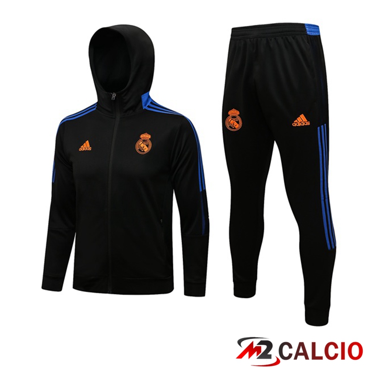 Giacca Con Cappuccio Tuta Real Madrid Nero 2021/2022