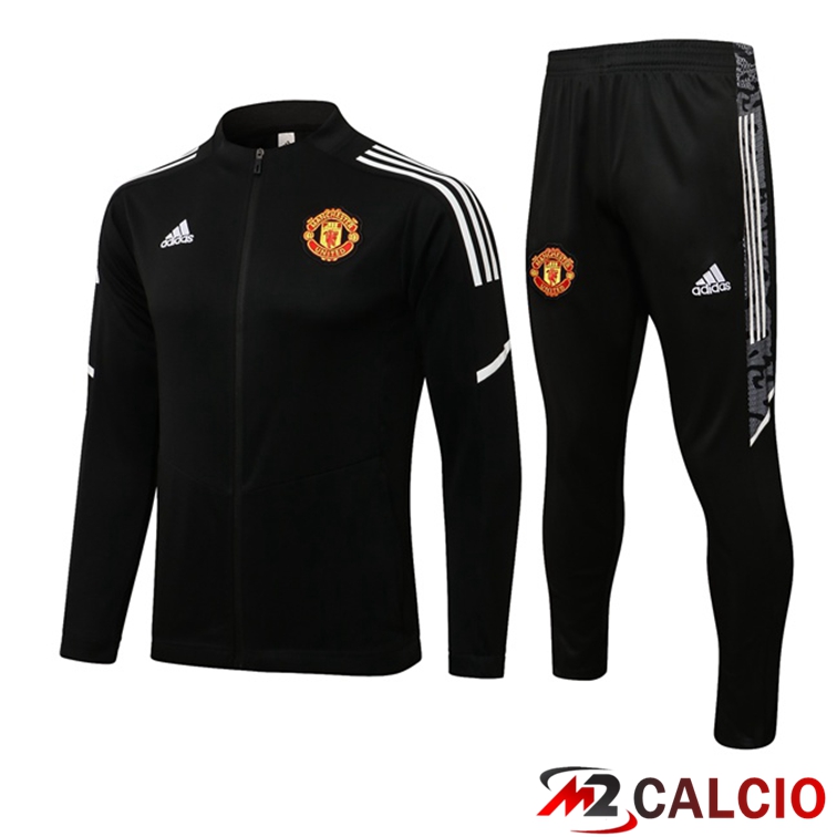 Insieme Tuta Calcio - Giacca Manchester United Nero 2021/2022