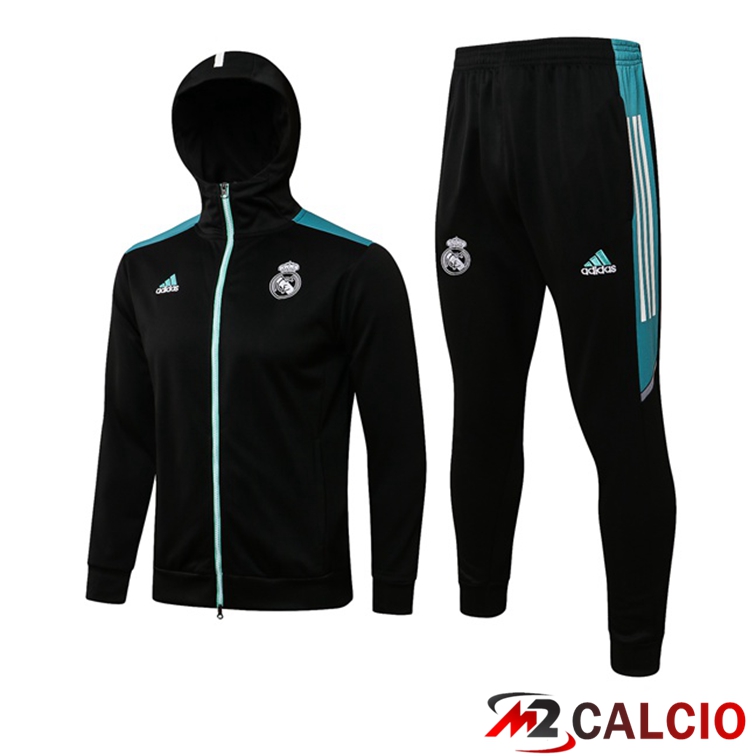 Giacca Con Cappuccio Tuta Real Madrid Nero 2021/2022