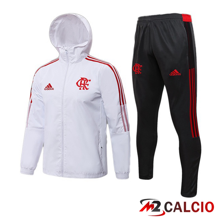 Giacca Con Cappuccio Tuta Flamengo Bianco 2021/2022