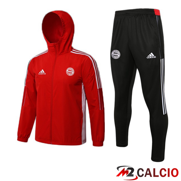 Giacca Con Cappuccio Tuta Bayern Monaco Rosso 2021/2022