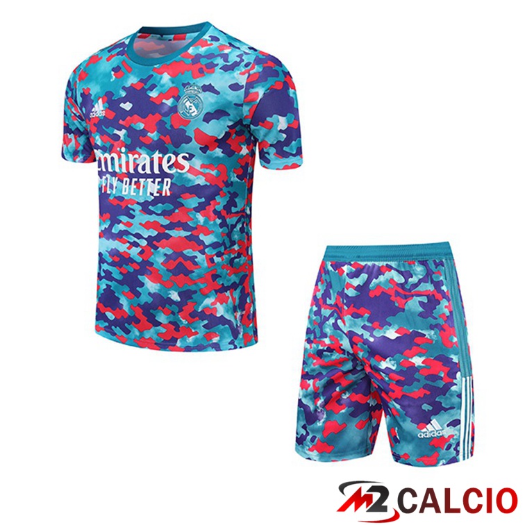 Maglia Allenamento Real Madrid + Pantaloncini Blu 2021/2022