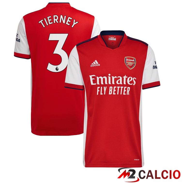 Maglia FC Arsenal (KIERAN TIERNEY 3) Prima Rosso/Bianco 2021/2022