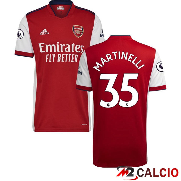 Maglia FC Arsenal (MARTINELLI 35) Prima Rosso/Bianco 2021/2022