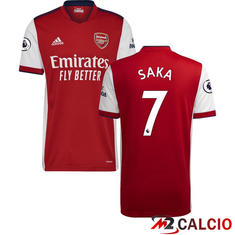 Maglia FC Arsenal (SAKA 7) Prima Rosso/Bianco 2021/2022