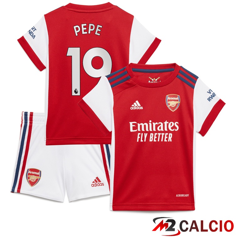Maglia FC Arsenal (PEPE 19) Bambino Prima Rosso/Bianco 2021/2022