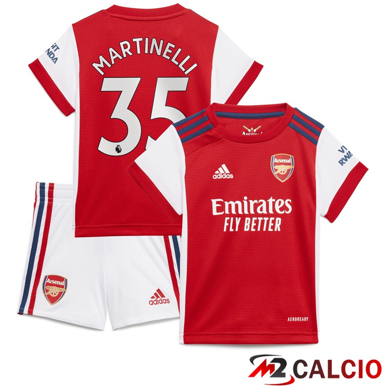Maglia FC Arsenal (MARTINELLI 35) Bambino Prima Rosso/Bianco 2021/2022