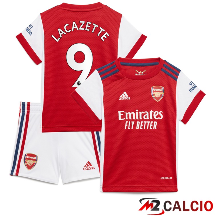 Maglia FC Arsenal (LACAZETTE 9) Bambino Prima Rosso/Bianco 2021/2022