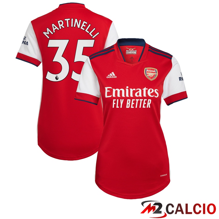 Maglia FC Arsenal (MARTINELLI 35) Donna Prima Rosso/Bianco 2021/2022