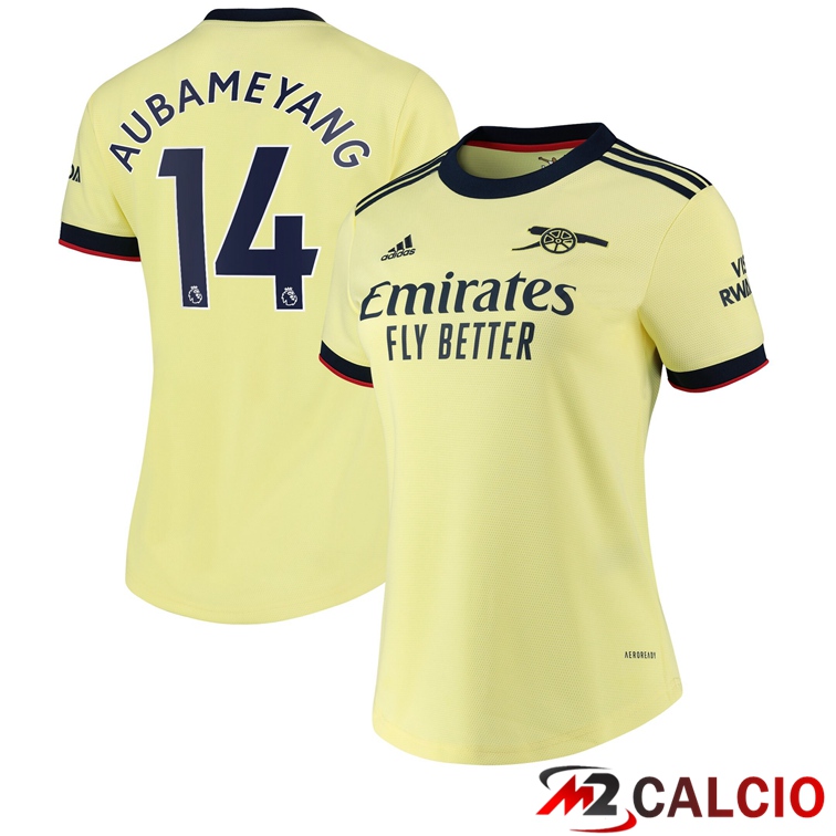 Maglia FC Arsenal (AUBAMEYANG 14) Donna Seconda Giallo 2021/2022