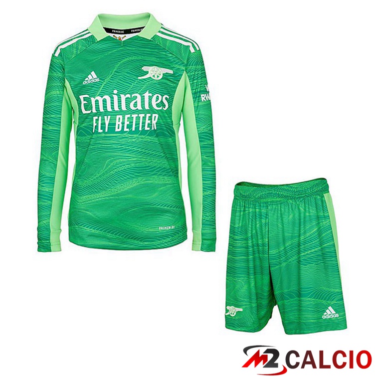 Maglia FC Arsenal Portiere Manica Lunga Bambino Verde 2021/22