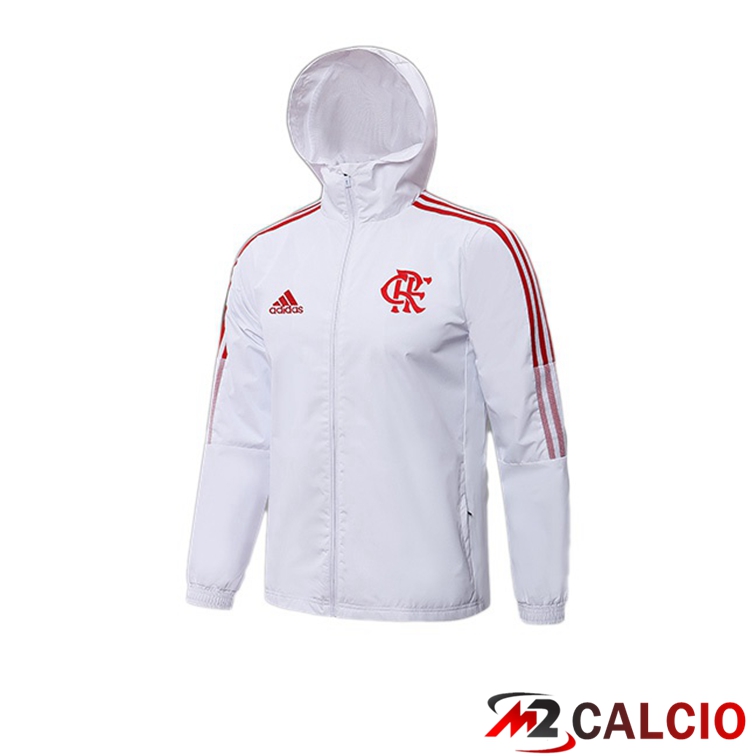 Giacca Con Cappuccio Flamengo Bianco 2021/2022