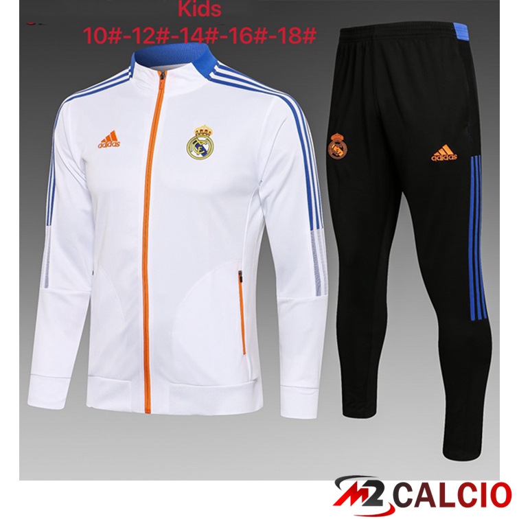 Tuta Calcio Bambino - Giacca Real Madrid Bianco 2021/2022
