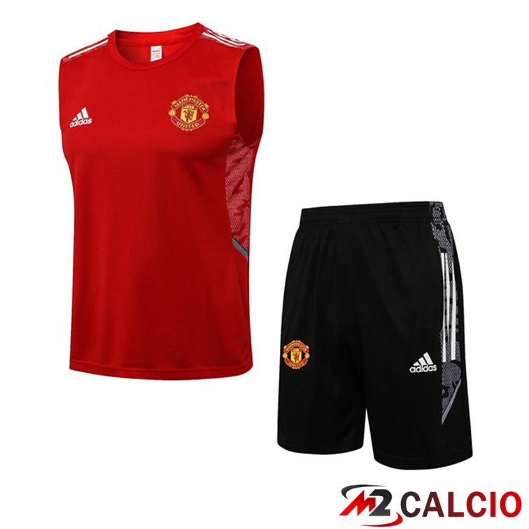 Canotta Calcio Manchester United + Pantaloncini Rosso 2021/2022