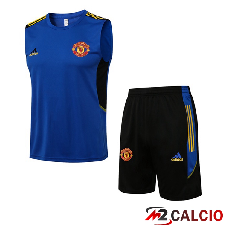 Canotta Calcio Manchester United + Pantaloncini Blu 2021/2022