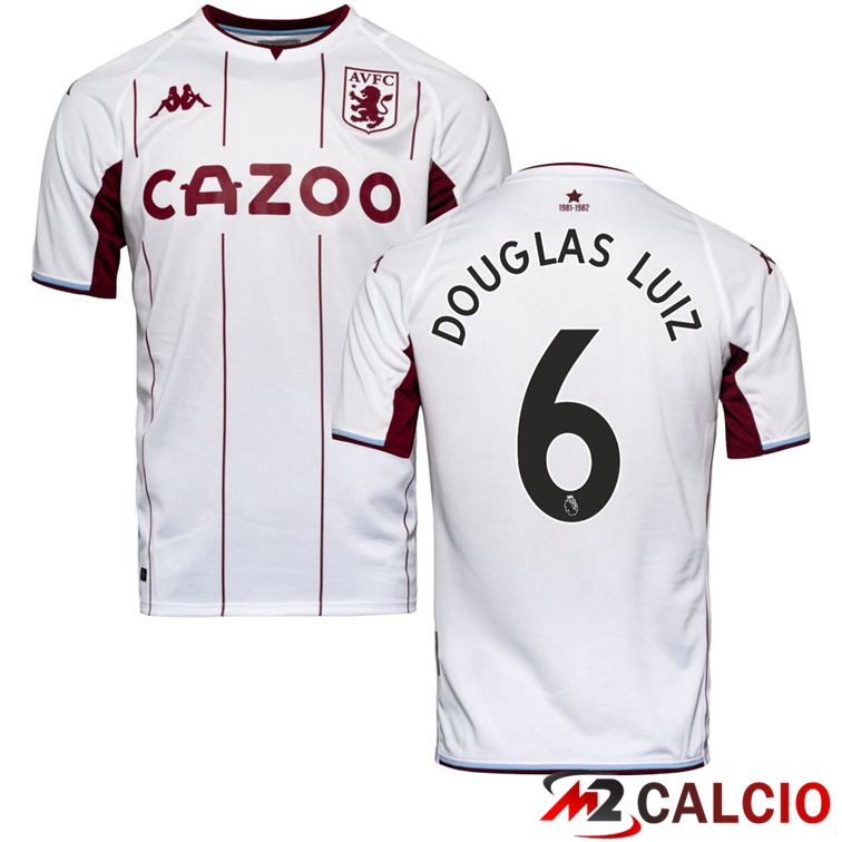 Maglia Aston Villa (DOUGLAS LUIZ 6) Seconda Bianco 2021/2022