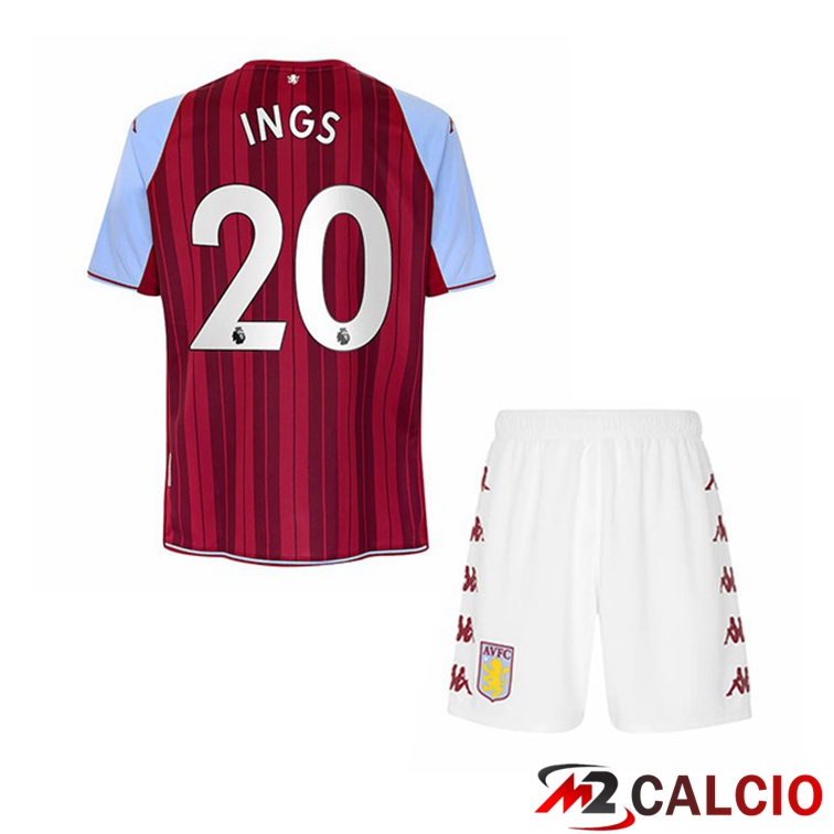 Maglia Aston Villa (Ings 20) Bambino Prima Rosso 2021/22