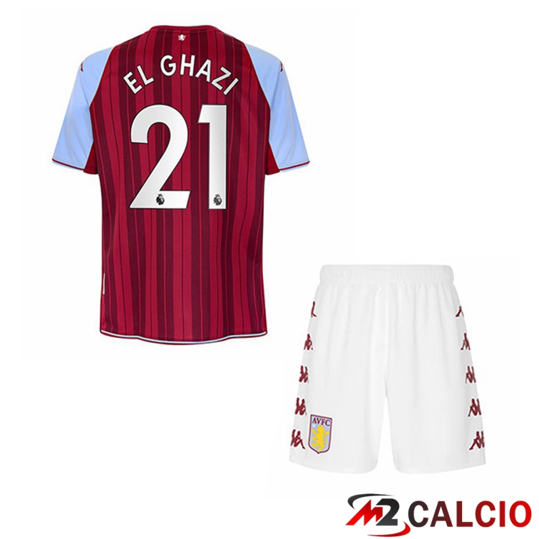Maglia Aston Villa (El Ghazi 21) Bambino Prima Rosso 2021/22