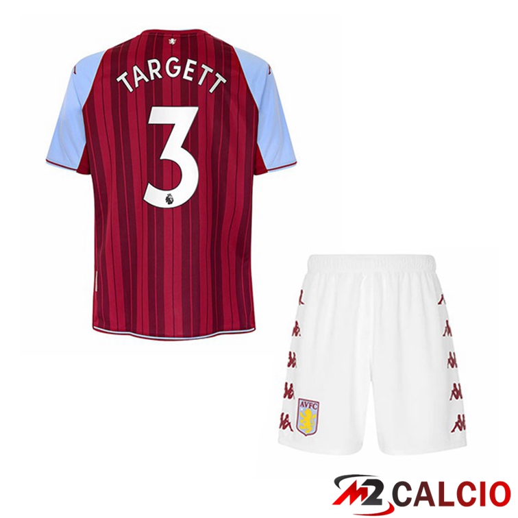 Maglia Aston Villa (Targett 3) Bambino Prima Rosso 2021/22