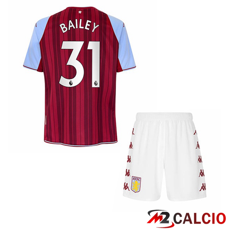 Maglia Aston Villa (Bailey 31) Bambino Prima Rosso 2021/22