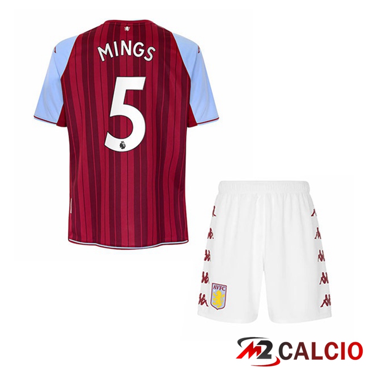 Maglia Aston Villa (Mings 5) Bambino Prima Rosso 2021/22