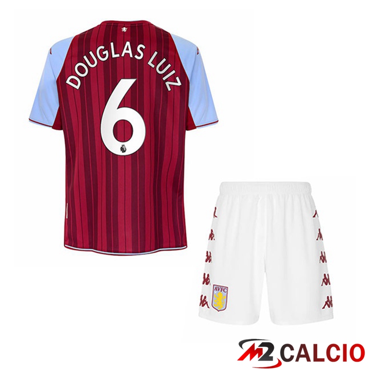 Maglia Aston Villa (Douglas Luiz 6) Bambino Prima Rosso 2021/22
